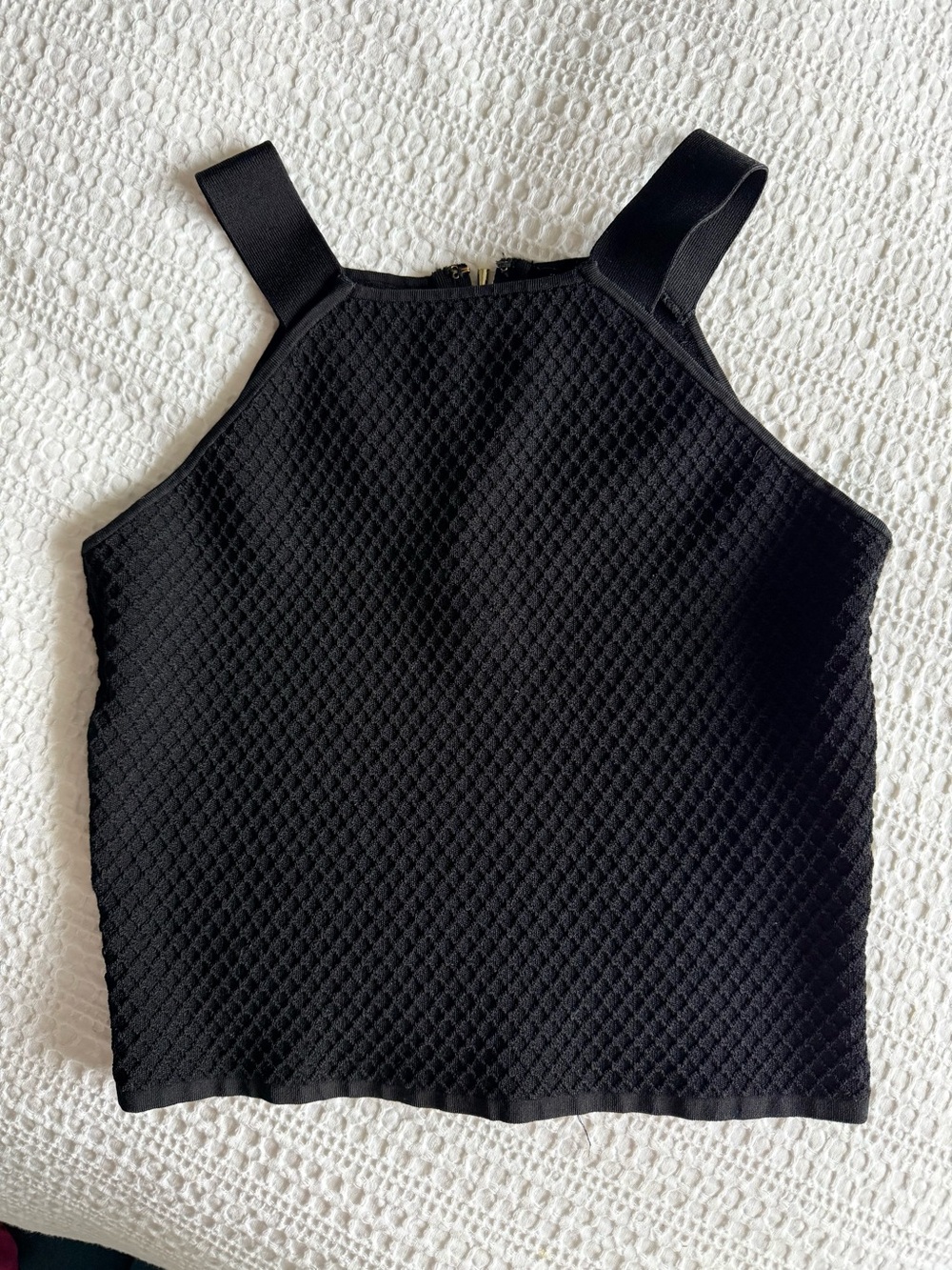 GUESS black knit sleeveless top size large